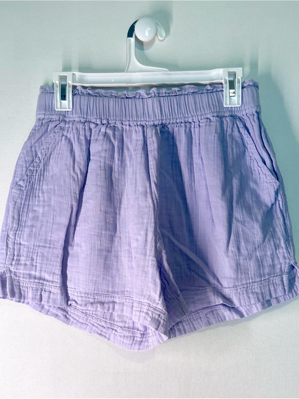 Pact Women's Lavender Elastic Mid Rise Shorts